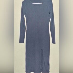 Light Blue Fitted Long Sleeve Dress